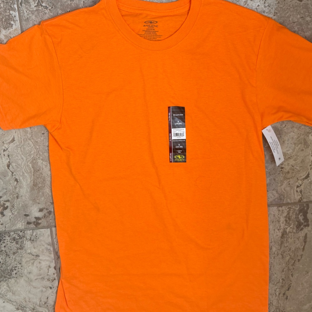 NWT Size Small Athletic Works Vibrant Breathable Orange T-Shirt